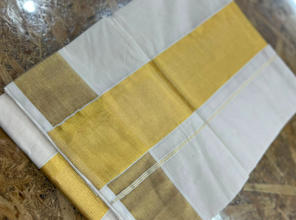 set saree - golden cotton Search code 9033