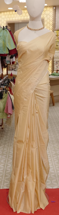 Semi Silk Saree - Butter yellow Search code 4502