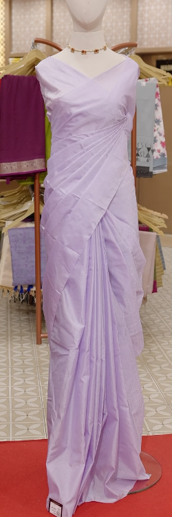 Semi Silk Saree -  lavander color Search code 4504