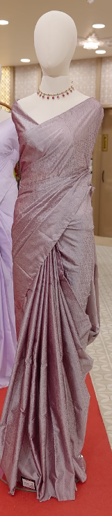 Semi Silk Saree -  lilac color Search code 4505