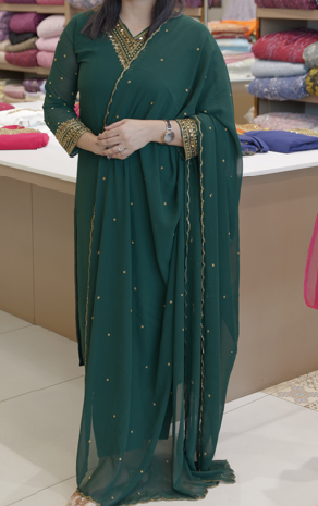 QUICK SALE SALWAR SUIT SETS  -dark green Search code 3000