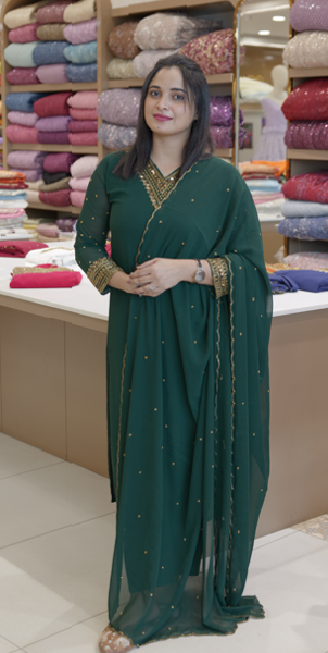 QUICK SALE SALWAR SUIT SETS  -dark green Search code 3000