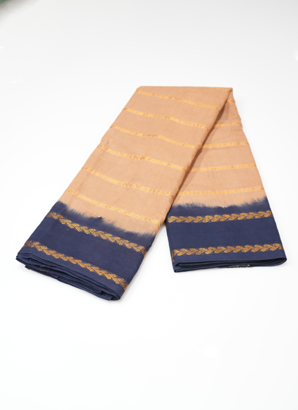 KANCHI COTTON SAREE -Cream to Blue  shade Search code 5012