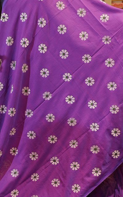 Budget friendly Khadi Cotton Saree - purple color shade  Search code 8007