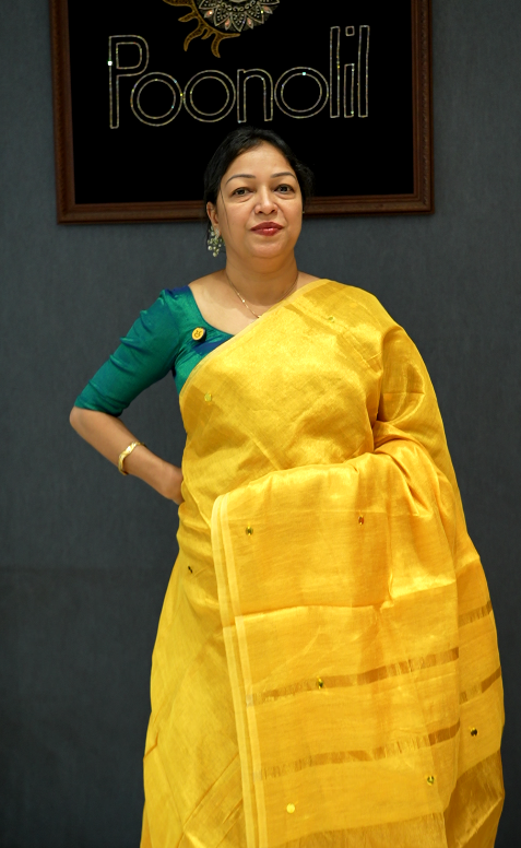 Tissue  Saree-Golden yellow   Search code 40017