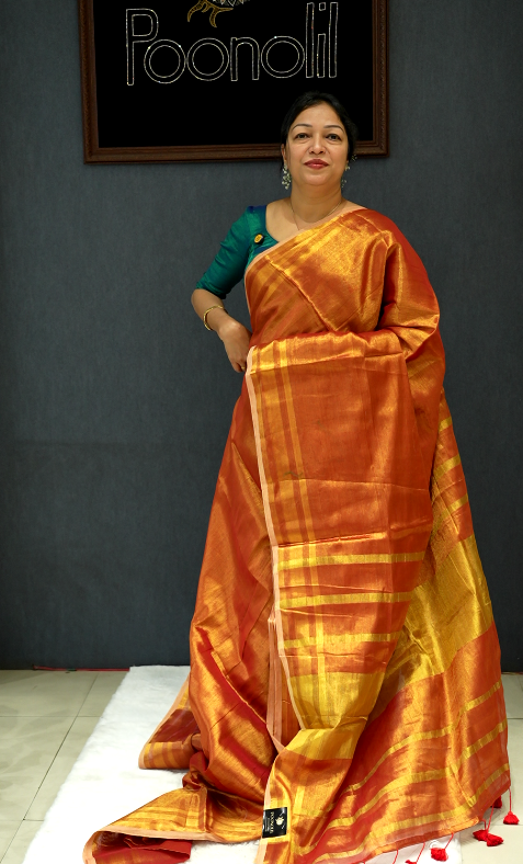 Tissue  Saree-Maroon   Search code 40018
