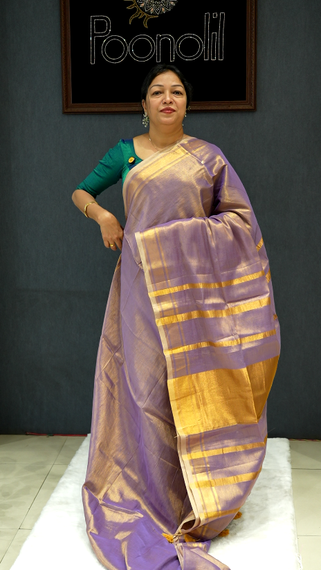 Tissue  Saree-Lavender Search code 40019