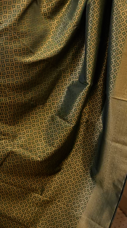 BROCADE SAREE- almond Green  color shade Search code 8500