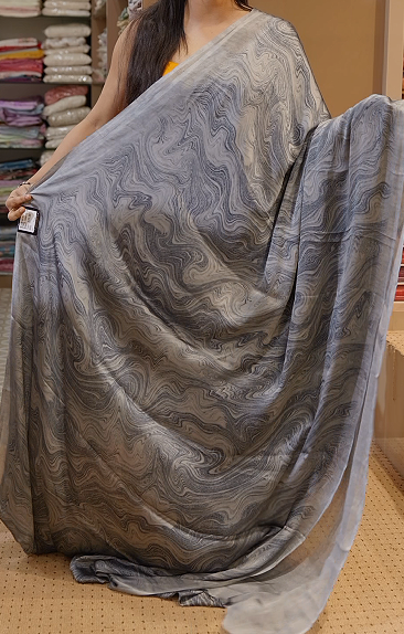 Budget friendly  Saree - charcoal grey color shade  Search code 4202