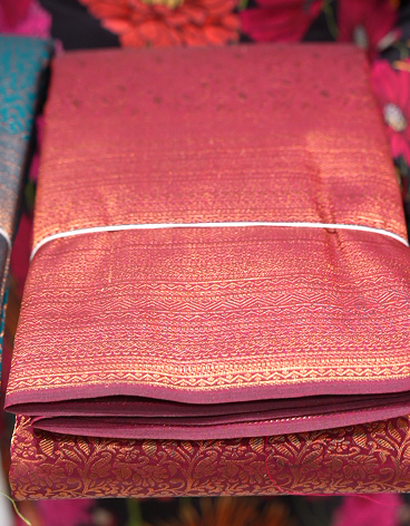 KANCHIPURAM SAREE -Maroon  shade Search code 7669