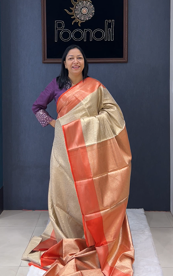 Saree - orange   shade Search code 9001