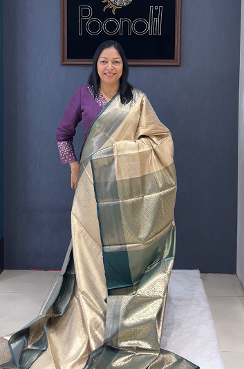 Saree - bottle green  shade Search code 9002