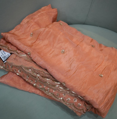 Running Material  - light orange colour Search code 1011