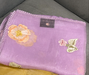 Organza Saree - lavander color shade Search code 4220