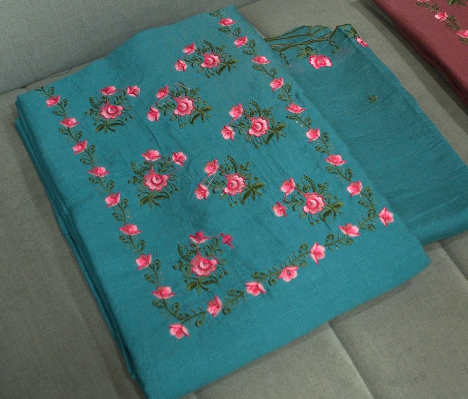 UNSTITCHED SALWAR SUIT SET- blue shade color Search code 2508