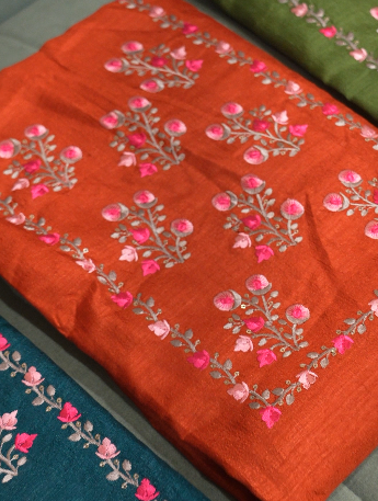 UNSTITCHED SALWAR SUIT SET- Orange shade color Search code 2512