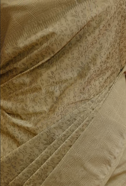 Semi Silk Saree - olive green Search code 4500