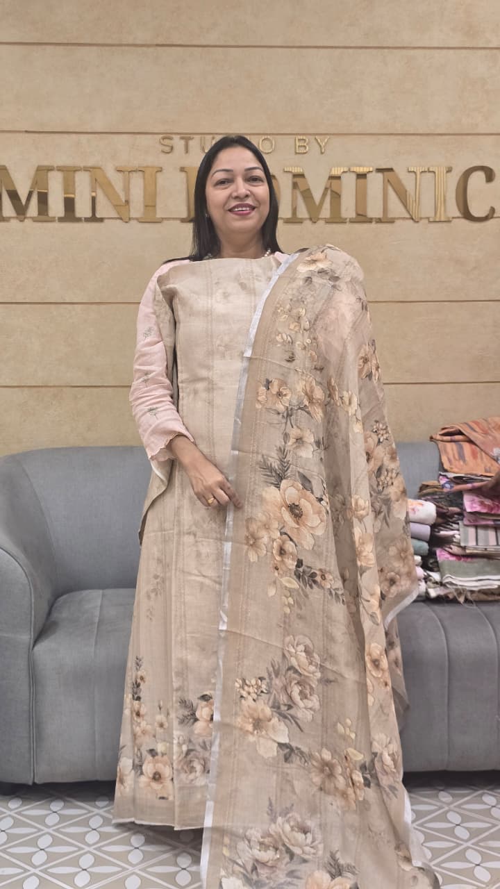 Unstitched Salwar Suit  pure Linen   search code 8000