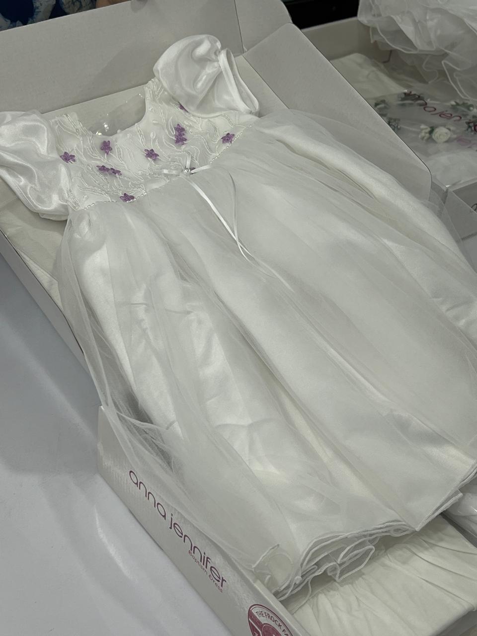 Baptism set  -  White and Lavender shade  Search code 8009