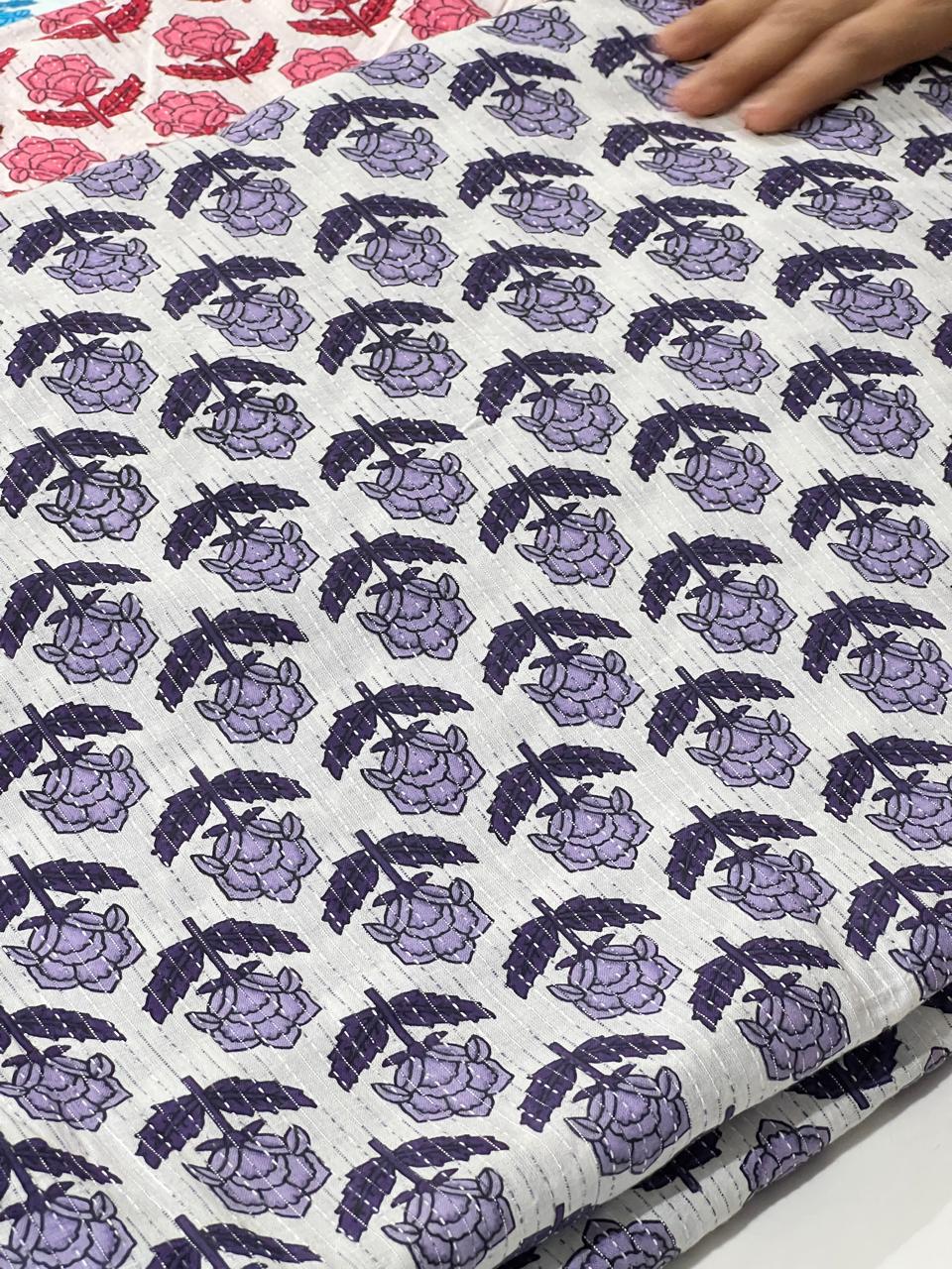 Cotton Running material  - Lavender shade search  code 6922