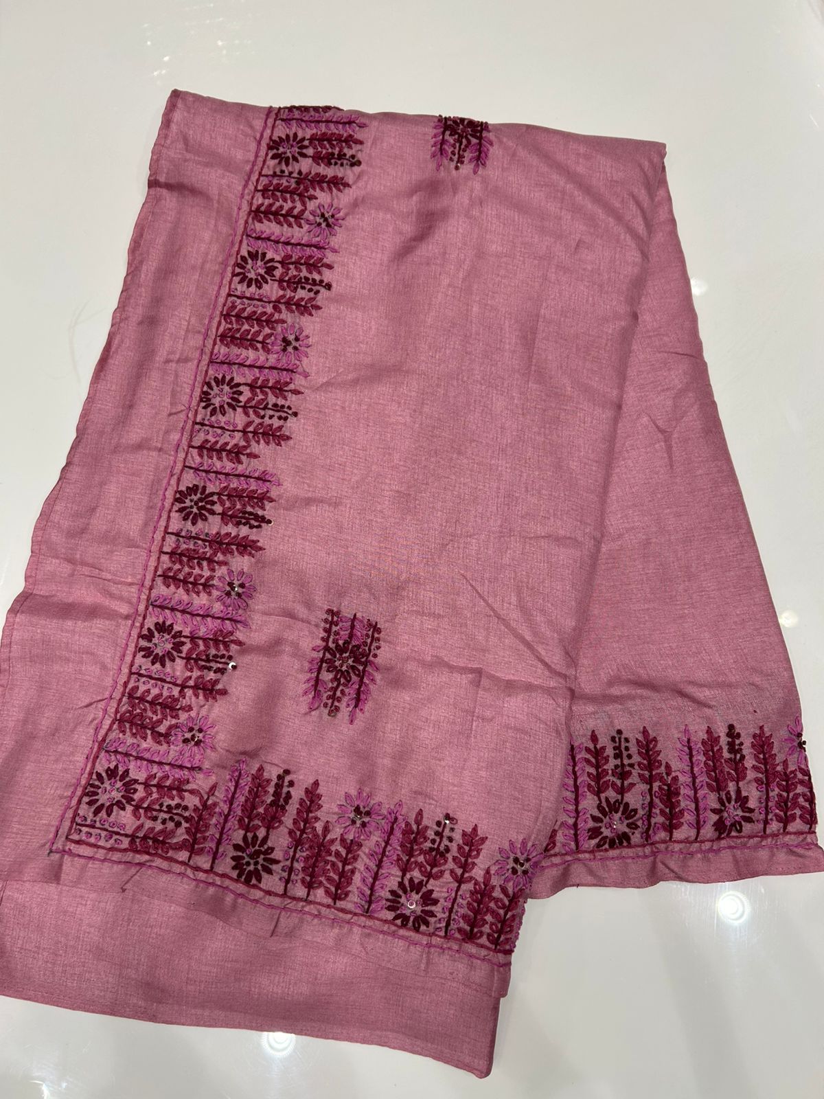 Tussar Saree -  Pink shade Search code 4651