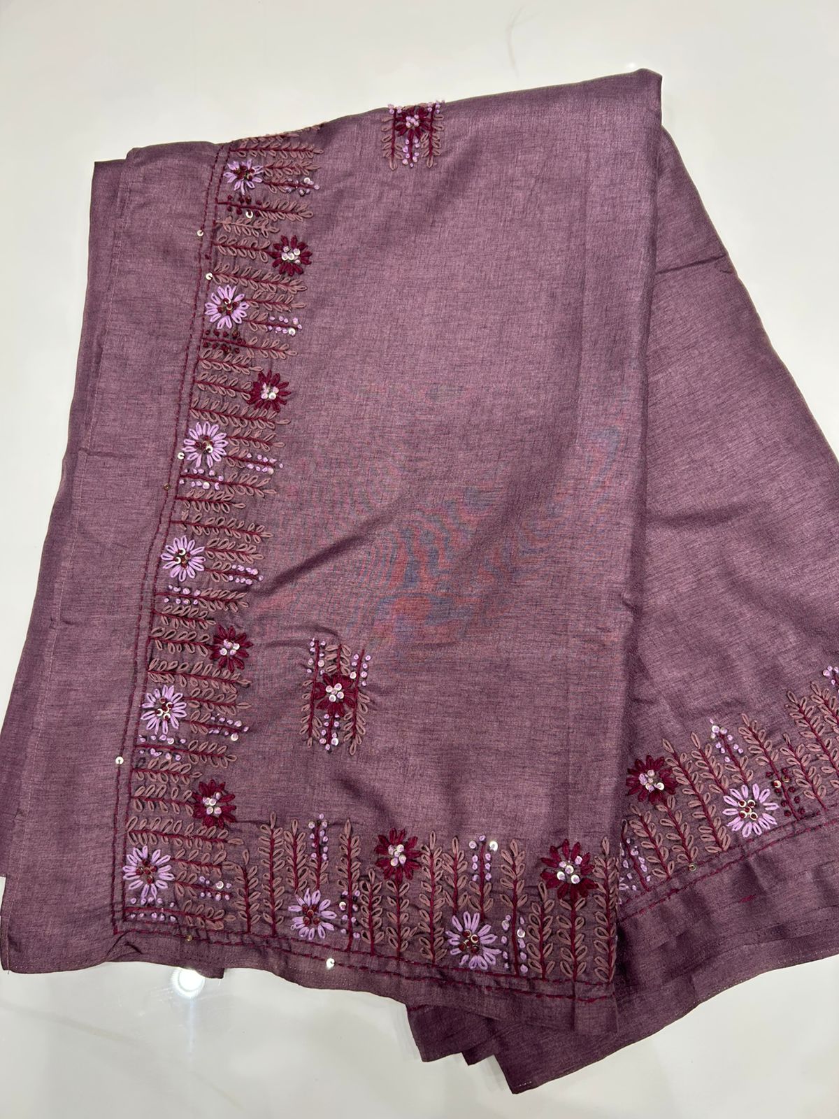 Tussar Saree -Lavender mauve shade Search code 4658