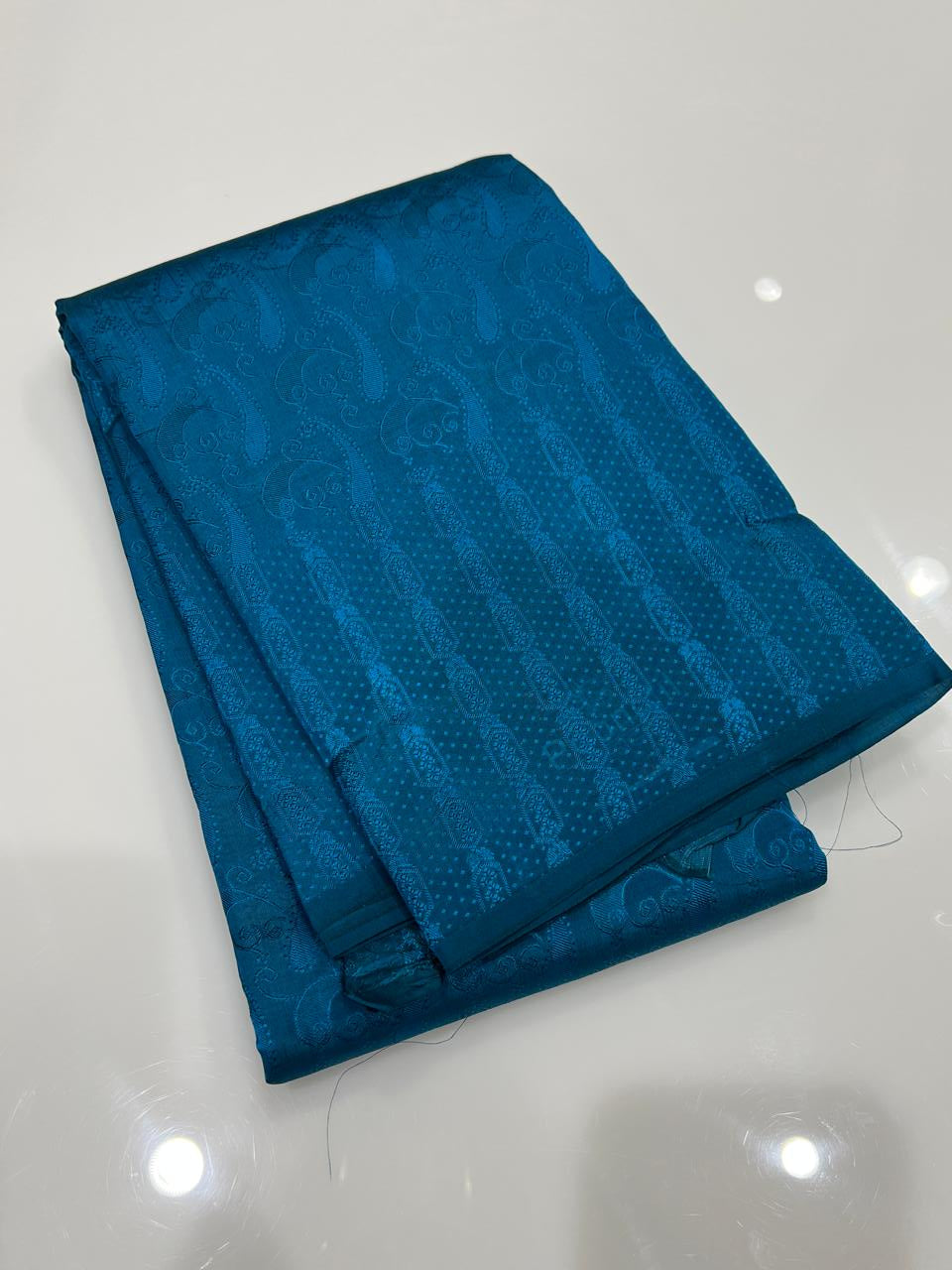 KANCHIPURAM SAREE - Blue shade Search code 7586