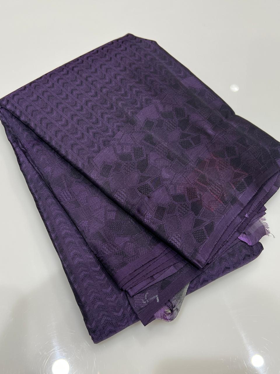 KANCHIPURAM SAREE - Violet  shade Search code 7591