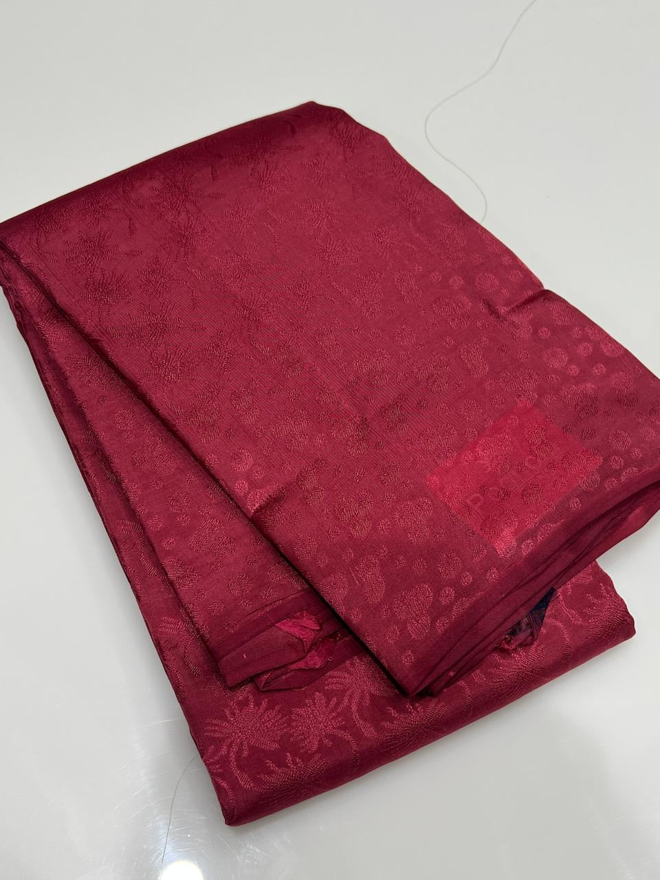 KANCHIPURAM SAREE -Dark onion  shade Search code 7597