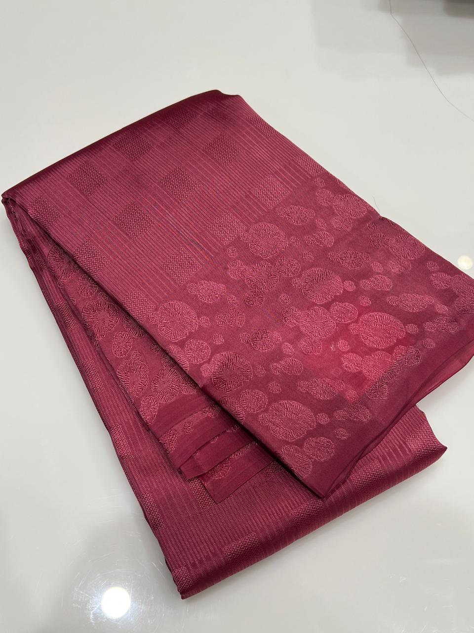 KANCHIPURAM SAREE -Dark onion  shade Search code 7604