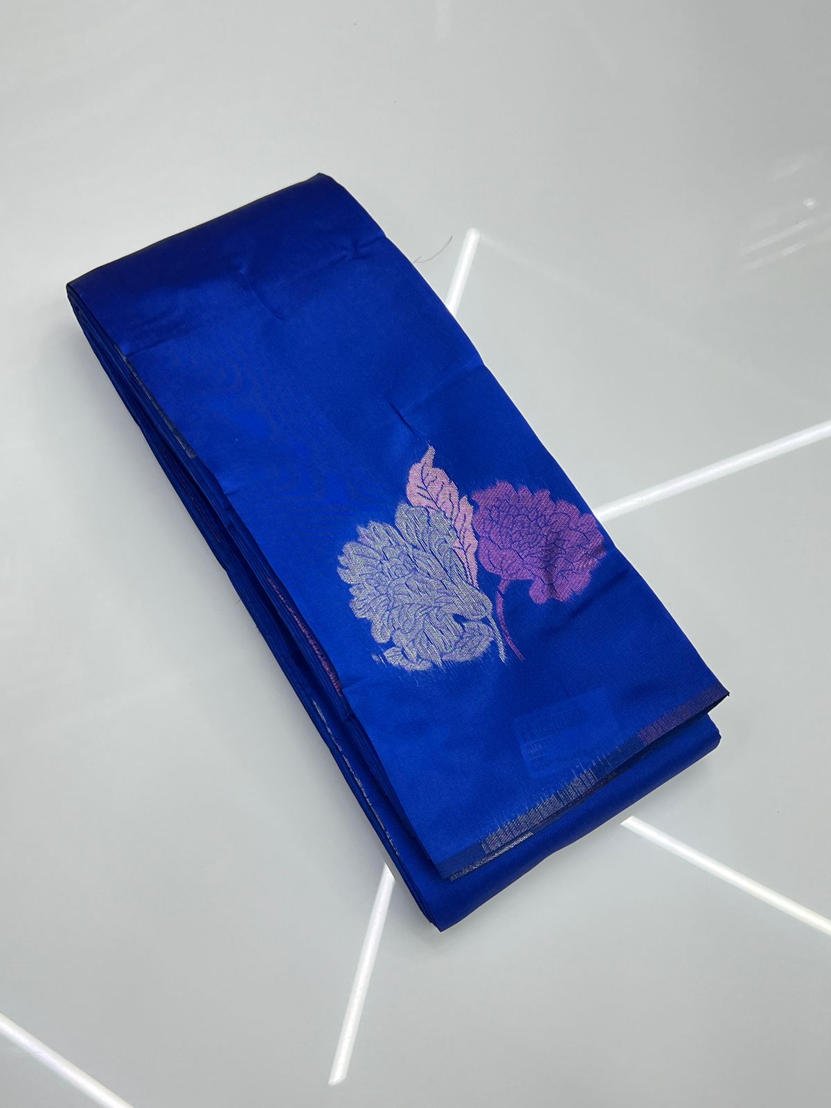 Semi Silk Saree -Navy blue color Search code 3802