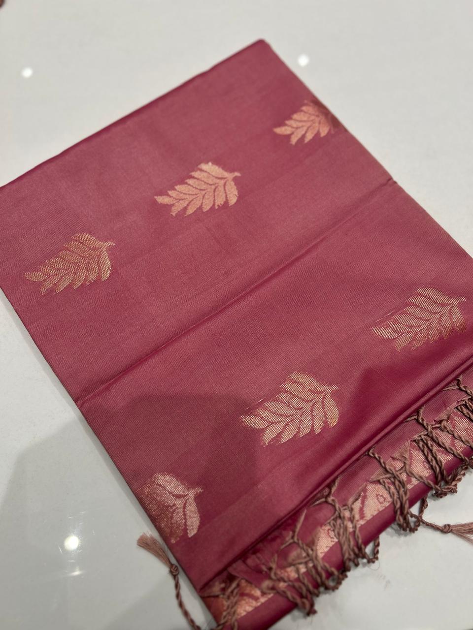 Semi Silk Saree -Onion   color Search code 3008