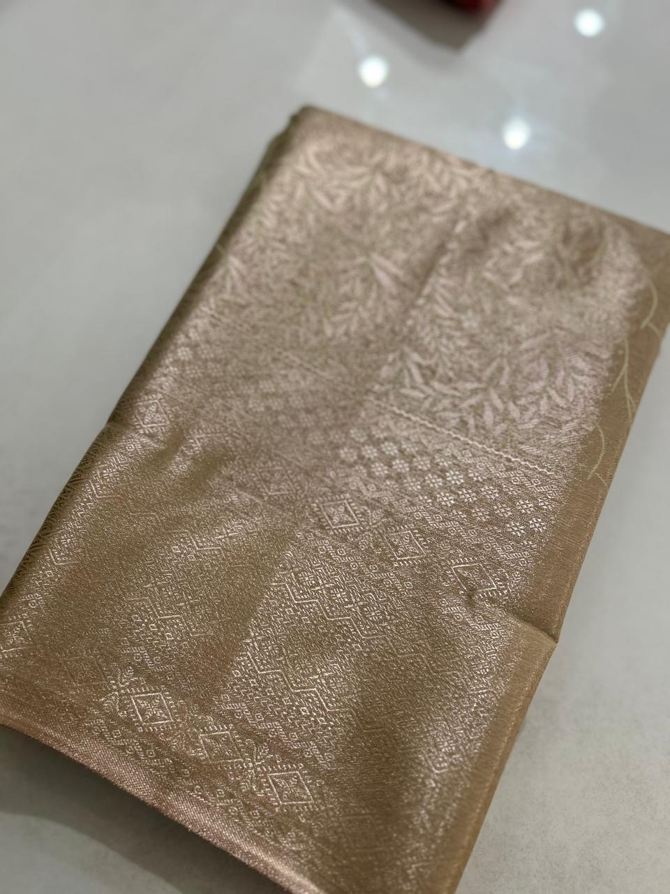 Tissue  saree - Dusty green color Search code 1005