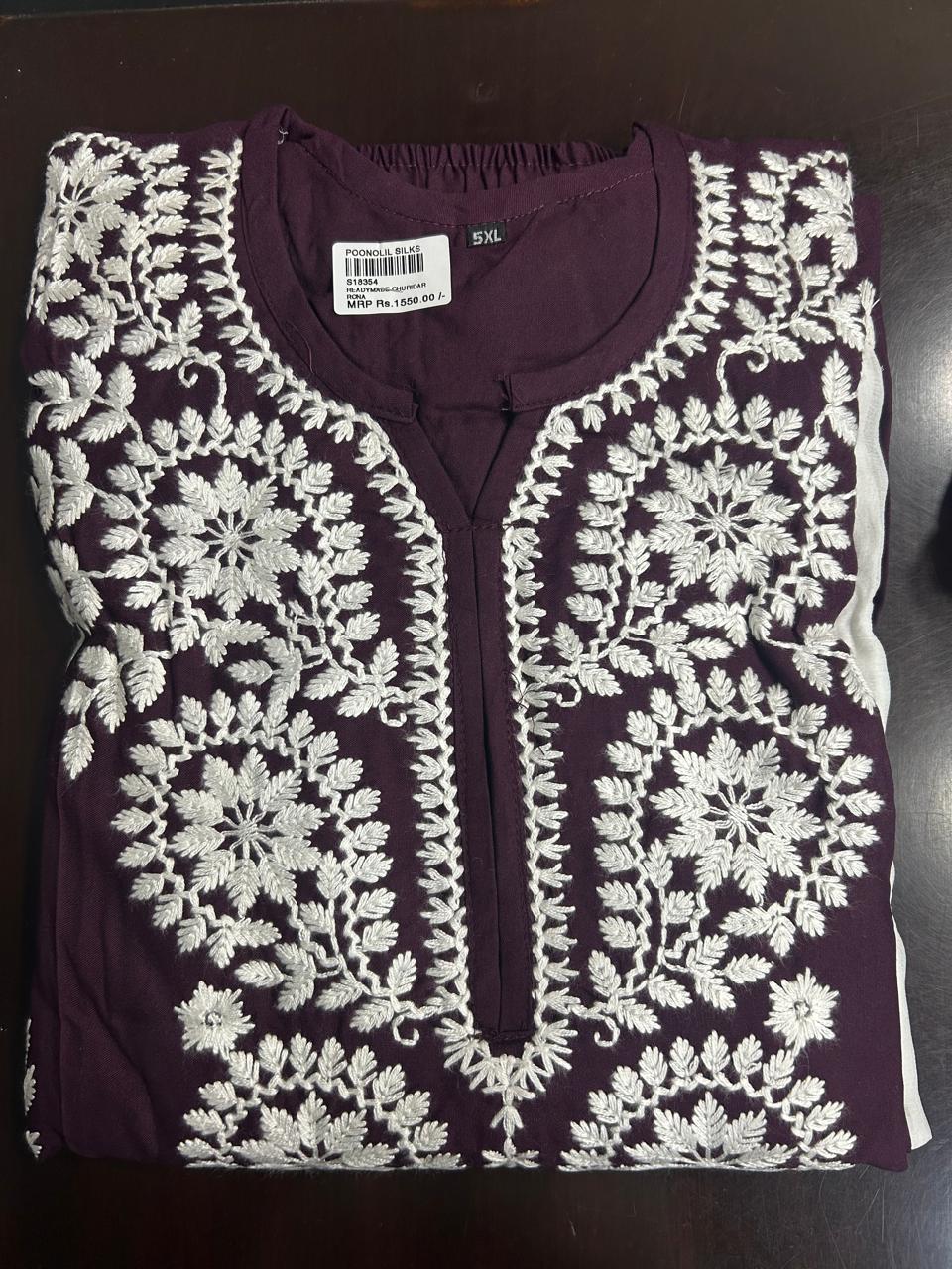 Chikankari Salwar Suit -Purple and white  shade Search code 8708