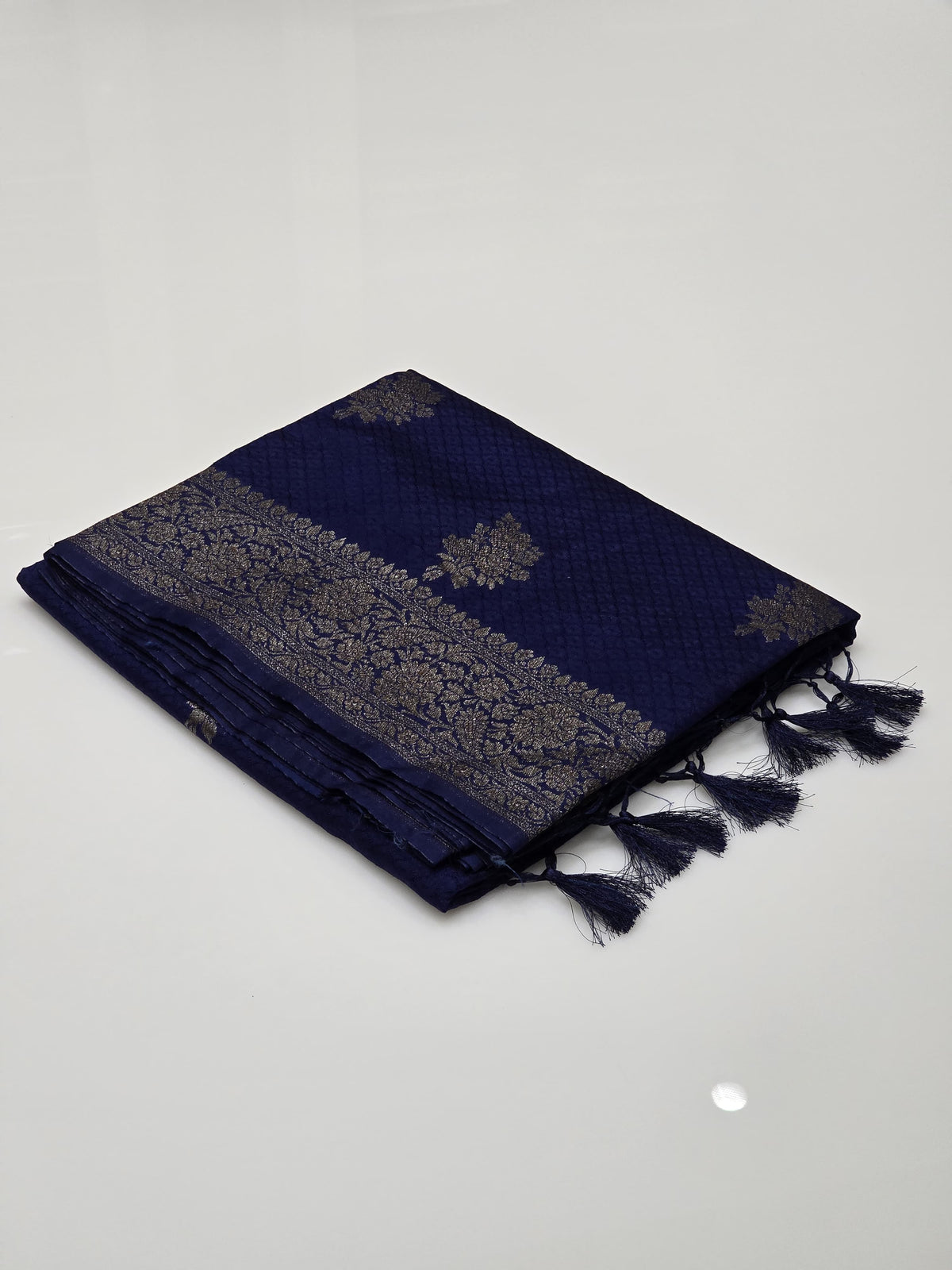 Banarasi sarees - Navy blue color Search code 7209