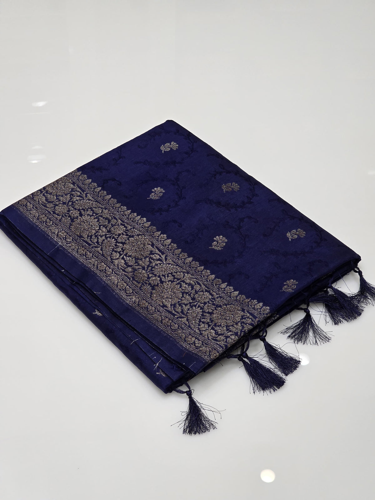 Banarasi sarees -Navy blue color Search code 7217