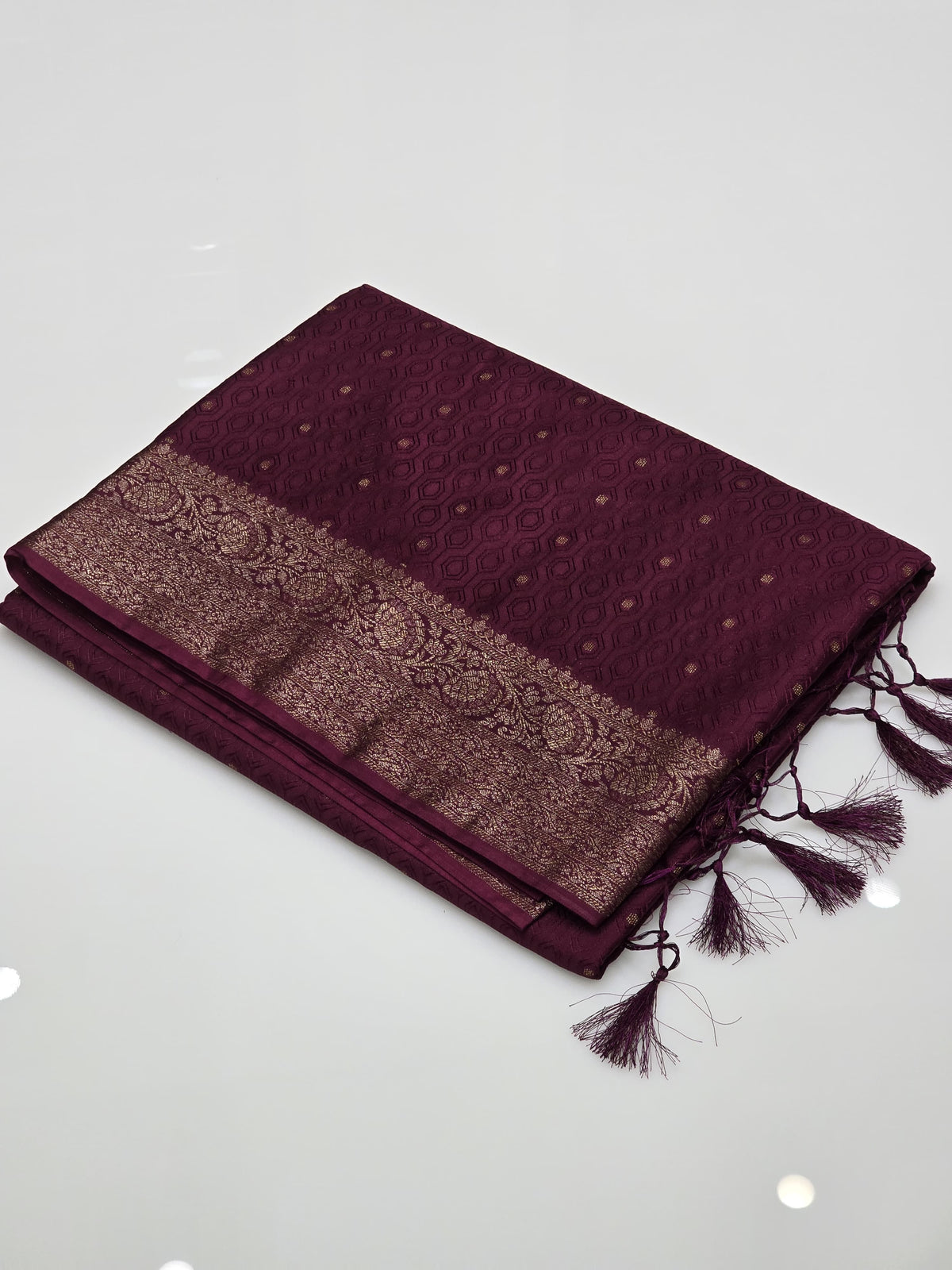 Banarasi sarees -Maroon color Search code 7212