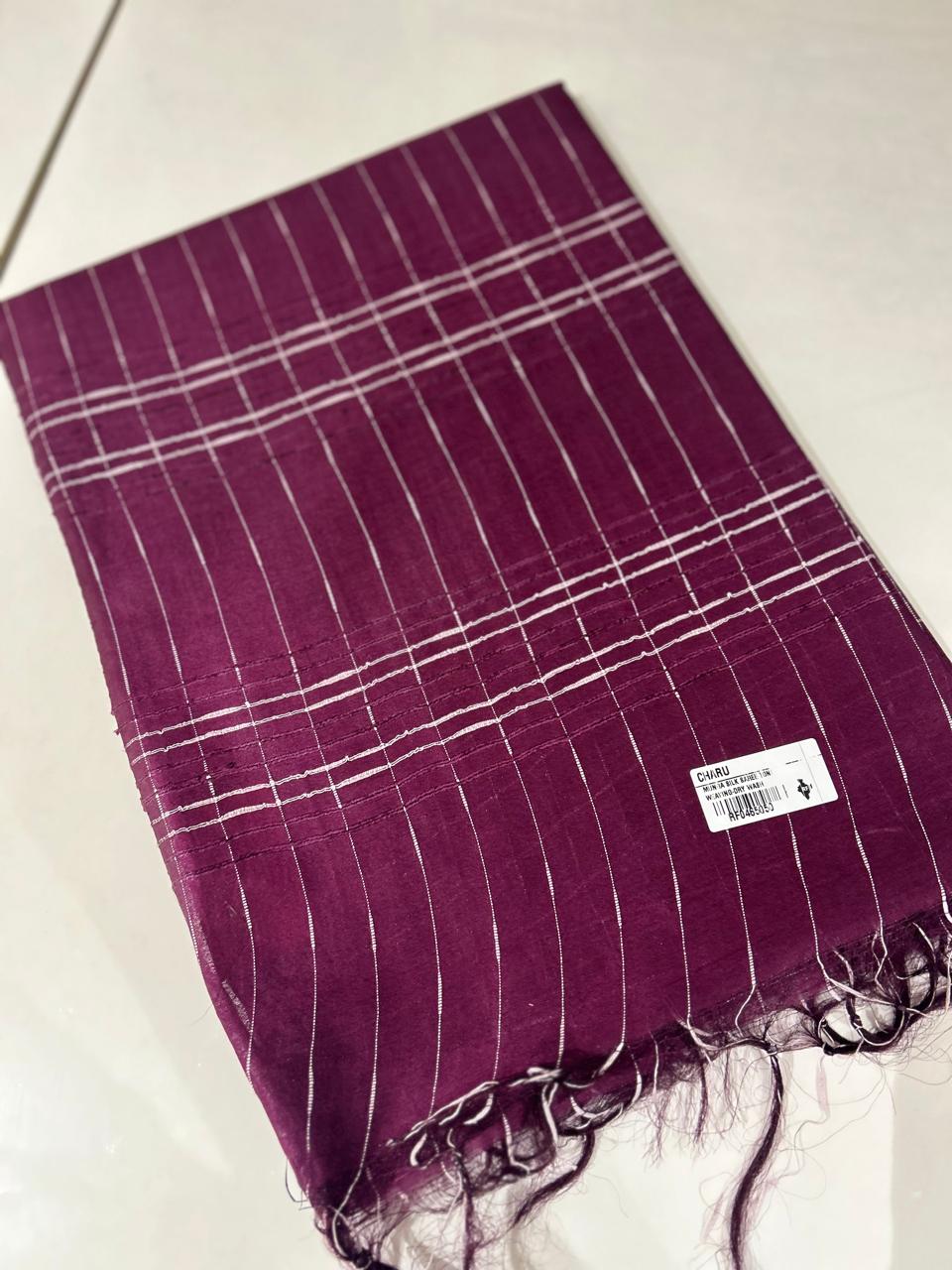 SEMI TUSSAR SAREE   -Dark beetroot  color Search Code 5101