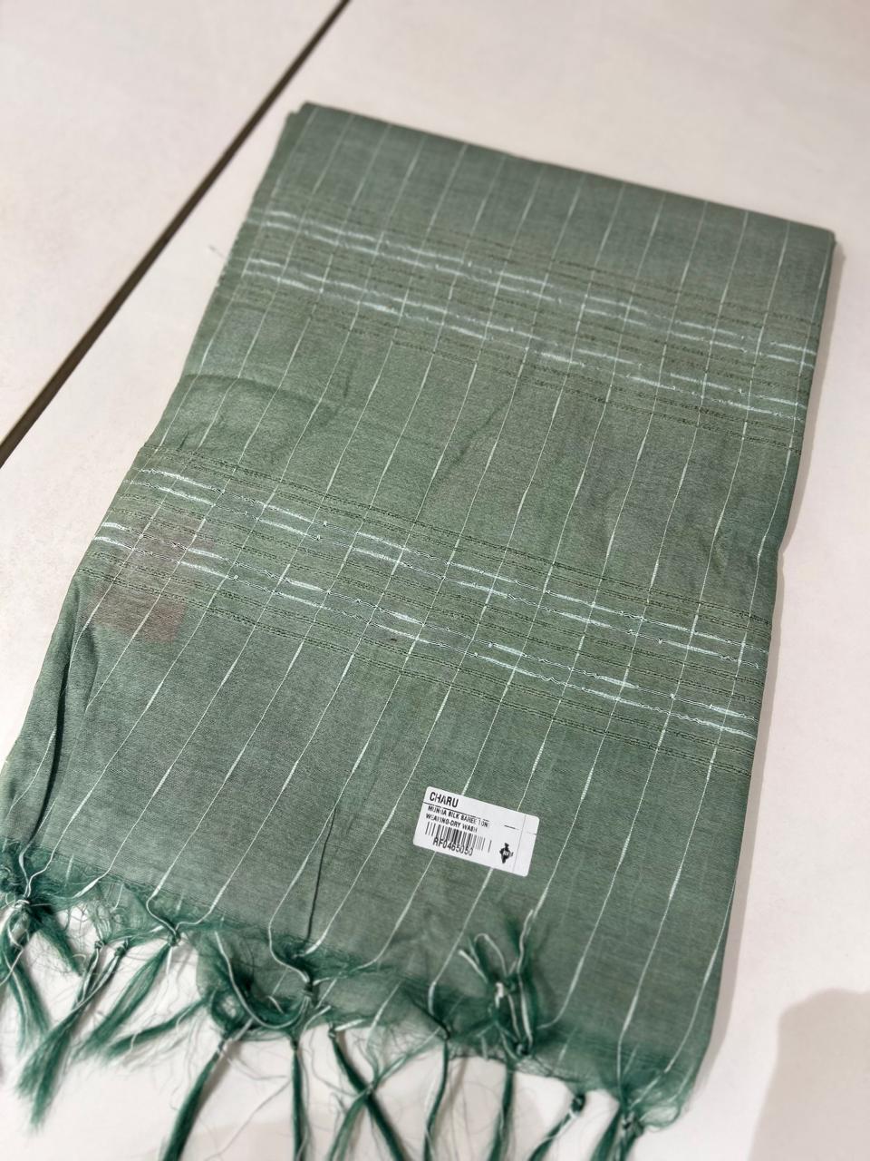 SEMI TUSSAR SAREE   -Green color Search Code 5106