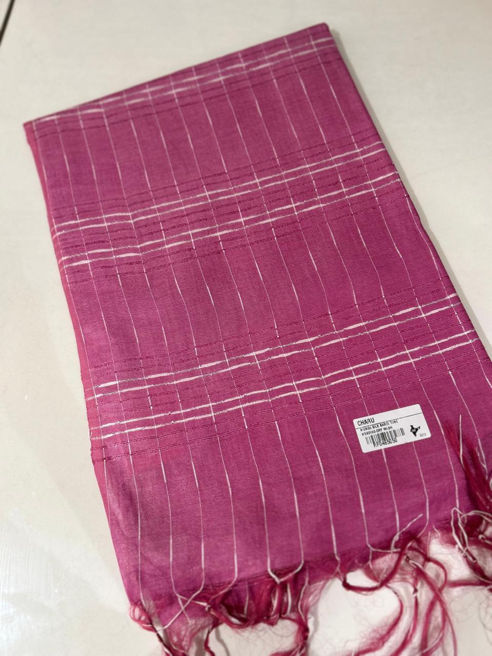 SEMI TUSSAR SAREE   -Pink color Search Code 5111