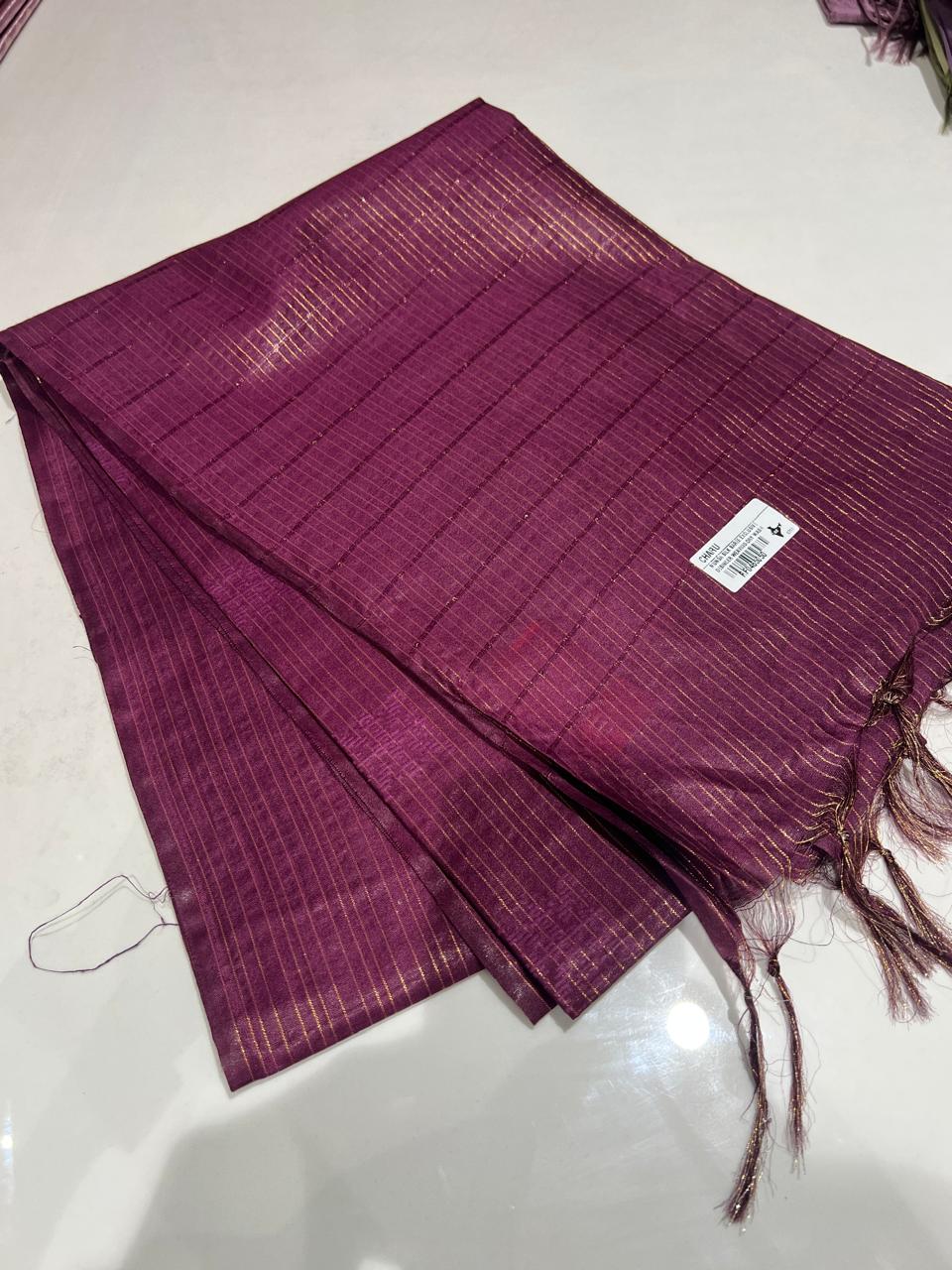 SEMI TUSSAR SAREE   - Purple color Search Code 1015