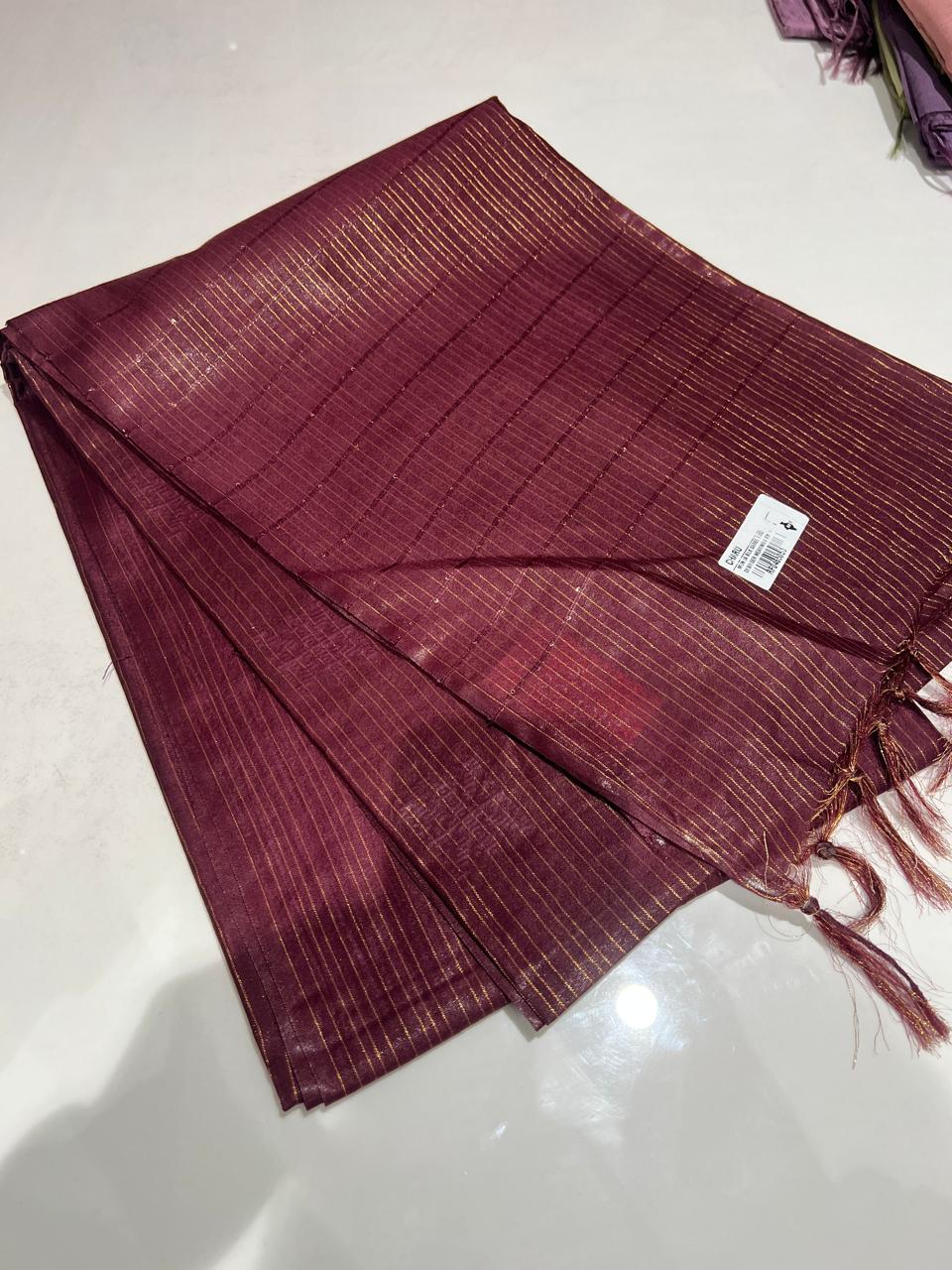 SEMI TUSSAR SAREE   - Coffee brown color Search Code 1016