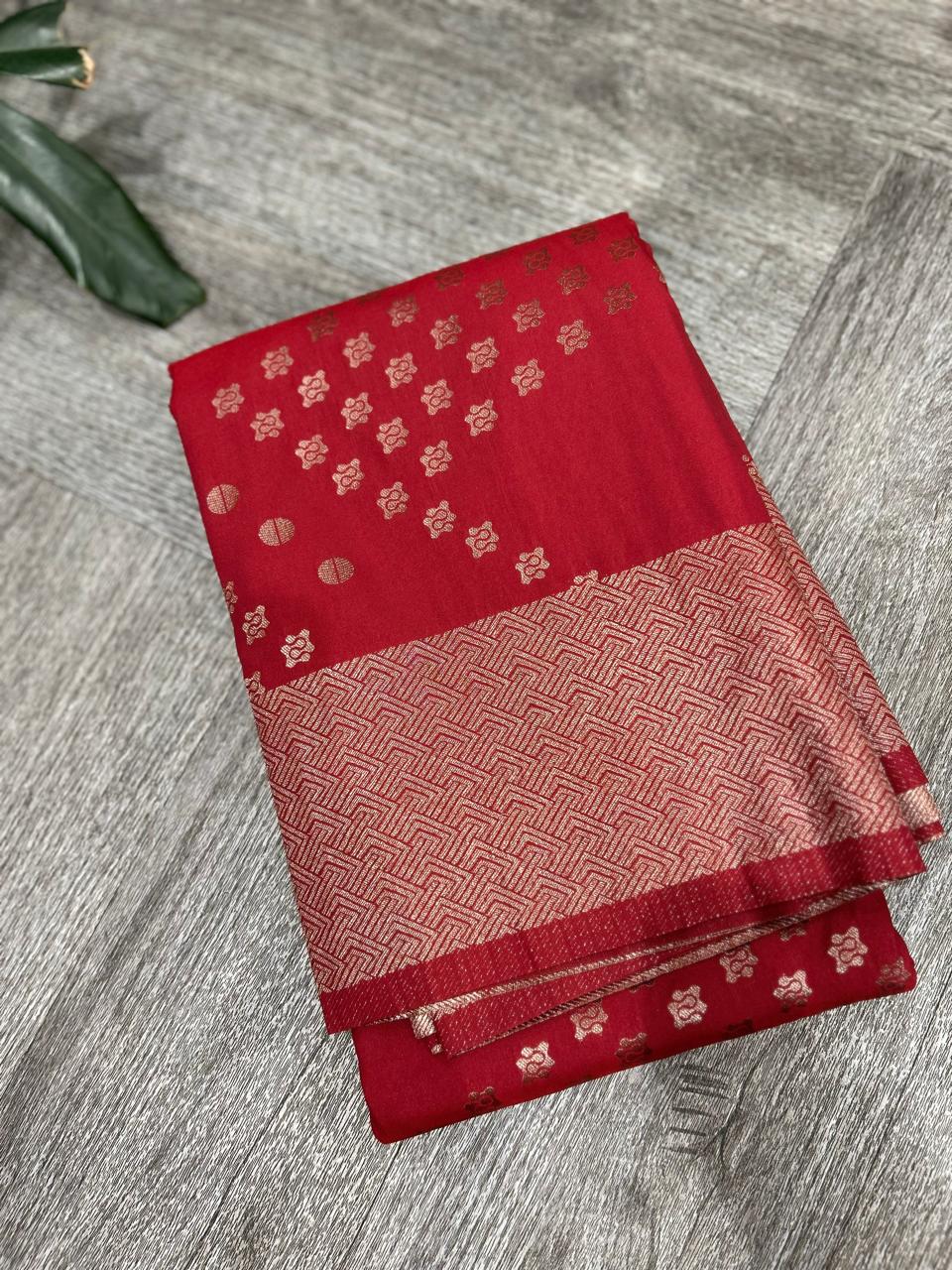 KANCHIPURAM PURE MIX SAREE -Dusty maroon shade Search code 6016