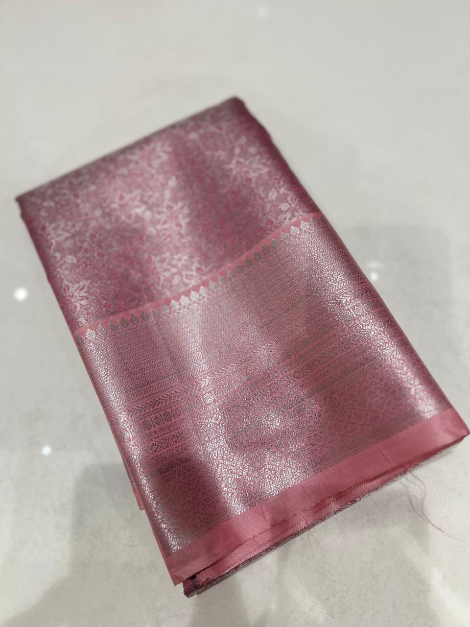 Banarasi Tissue Saree - Pink shade  Search code 4020