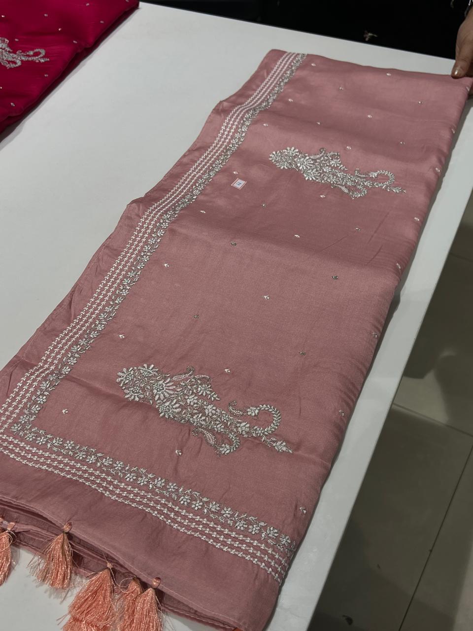 Fancy Saree -Pink color Search code 7027