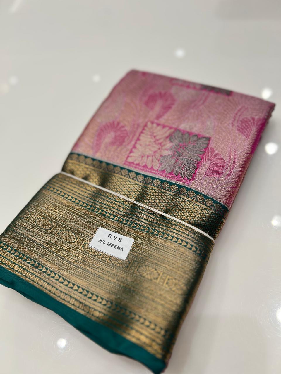 Brocade Tissue  Saree  -Ranni pink  shade Search code 6226