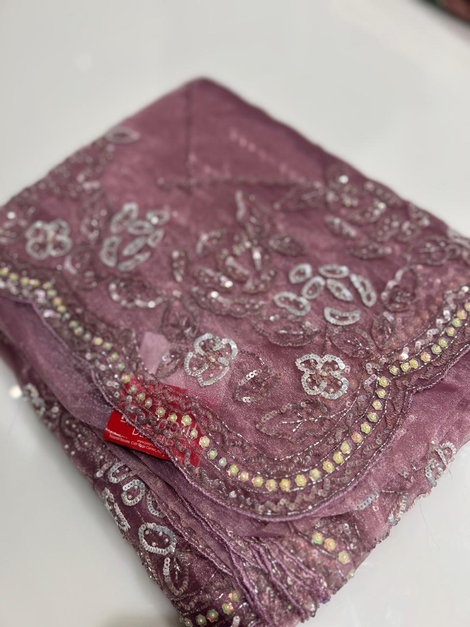 Fancy Saree -Pinkish lavender  color Search code 3335