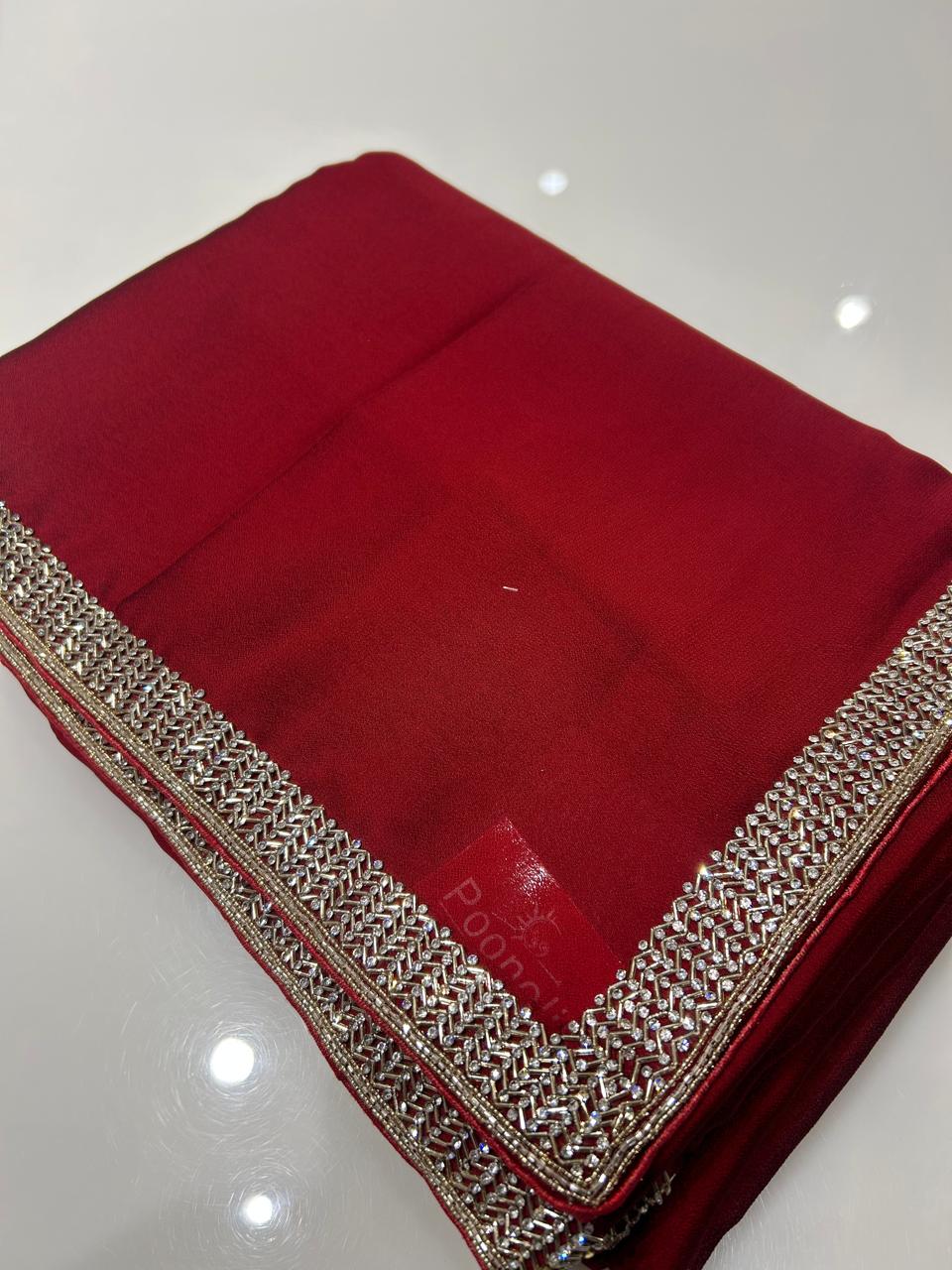 Fancy Saree - Reddish maroon   color Search code 3352