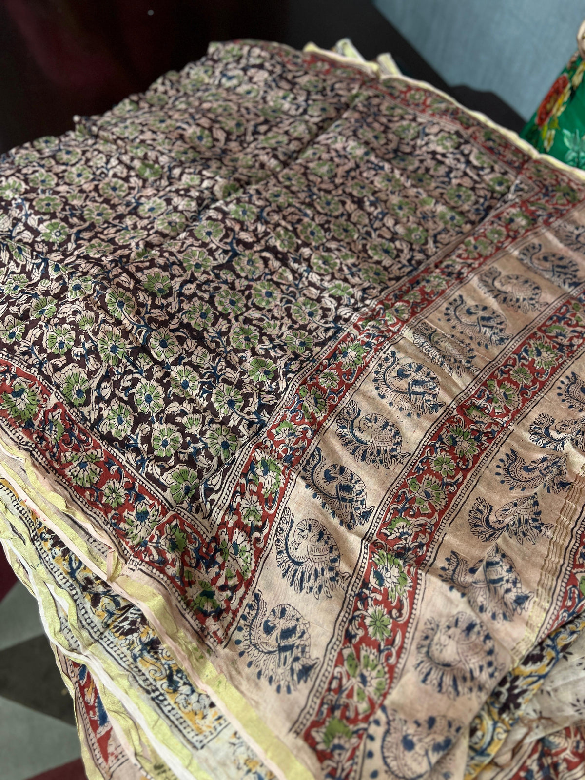 kalamkari print dupatta  - Brown shade Search code 5106