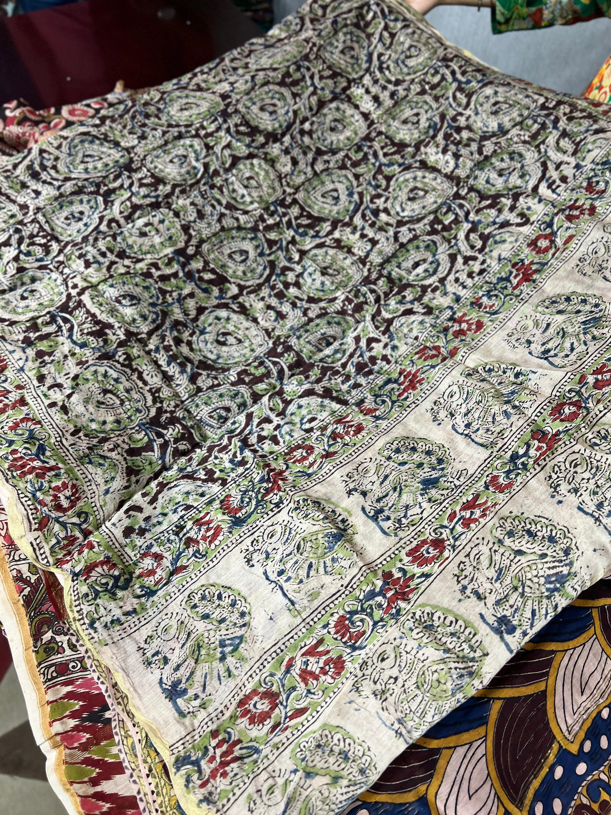 kalamkari print dupatta  - Brown shade Search code 5127